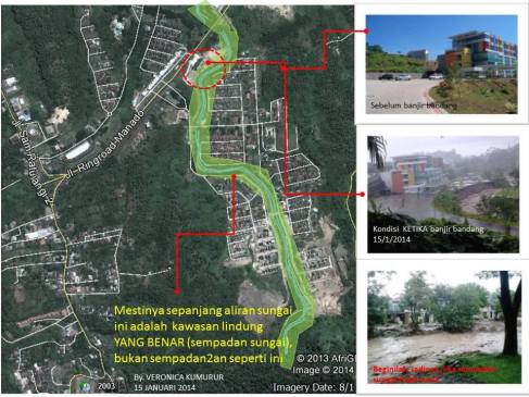 Gambar 2.Penjelasan teradap kejadian banjir di daerah Citraland, Manado Selatan Penjelasan teradap kejadian banjir di daerah Citraland, Manado Selatan